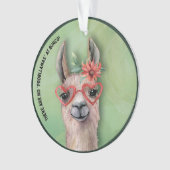 Bunco Player Funny Lama Wasserfarbene Kakteen Blum Ornament (Vorderseite)