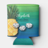 Bunco Player Monogram Beach Ananas Dice Dosenkühler (Rückseite)