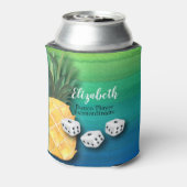 Bunco Player Monogram Beach Ananas Dice Dosenkühler (Kanne Rückseite)