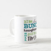 Bunco Player Typografie Kaffeetasse (Vorderseite Links)