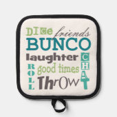Bunco Player Typografie Topflappen (Vorderseite)