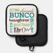 Bunco Player Typografie Topflappen (Vorderseite/Rückseite)