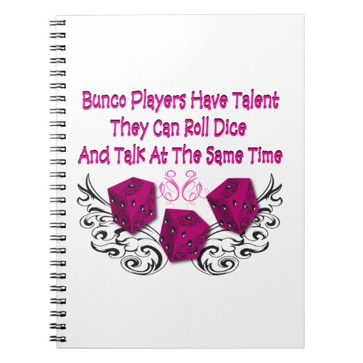 Bunco Players Hinweis Behaltend Notebook Notizblock (Vorderseite)