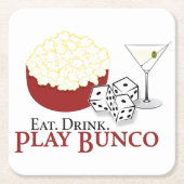 Bunco Popcorn Cocktail Rechteckiger Pappuntersetzer (Vorderseite)
