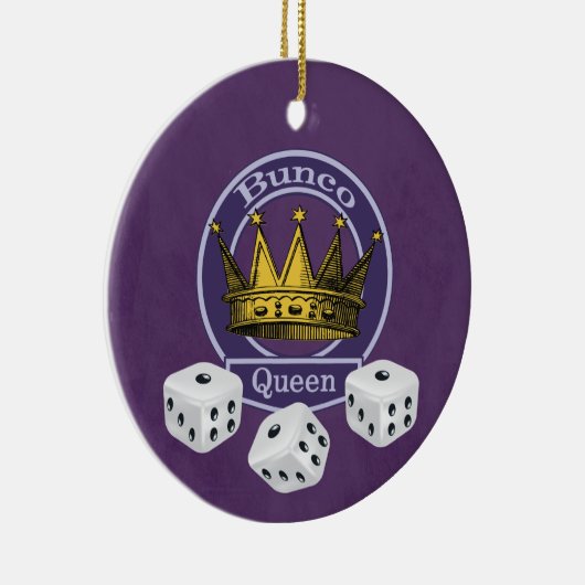 Bunco Queen Crown and Dice Keramik Ornament (Rechts)