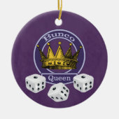 Bunco Queen Crown and Dice Keramik Ornament (Vorne)