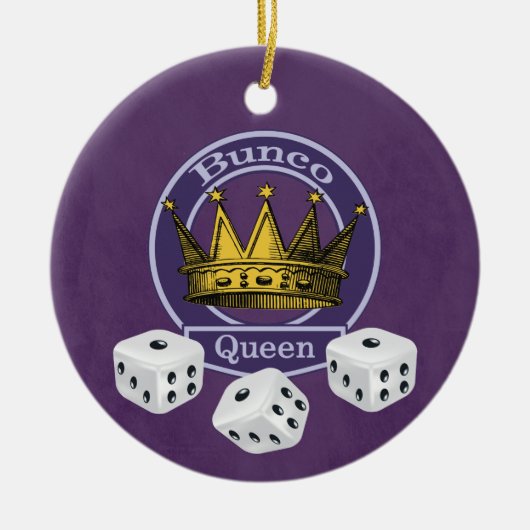 Bunco Queen Crown and Dice Keramik Ornament (Vorne)