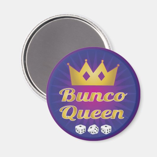 Bunco Queen Crown and Dice Magnet (Vorderseite/Rückseite)