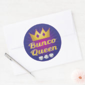Bunco Queen Crown and Dice Runder Aufkleber (Umschlag)