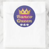 Bunco Queen Crown and Dice Runder Aufkleber (Tasche)