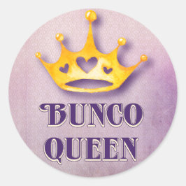 Bunco Queen Crown Party Runder Aufkleber