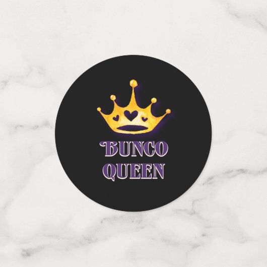 Bunco Queen Game Night Party Konfetti (Klein Vorderseite)