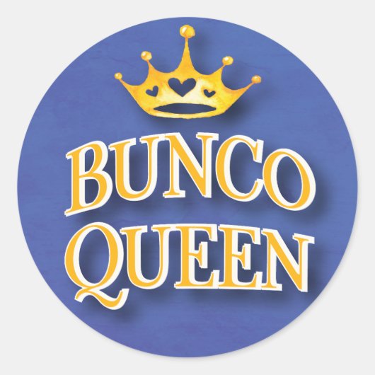 Bunco Queen Game Night Runder Aufkleber (Vorderseite)