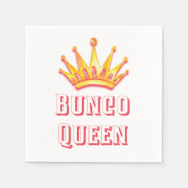 Bunco Queen Gold Pink Crown Wasserfarbe Serviette