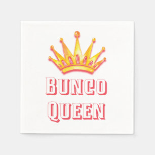 Bunco Queen Gold Pink Crown Wasserfarbe Serviette