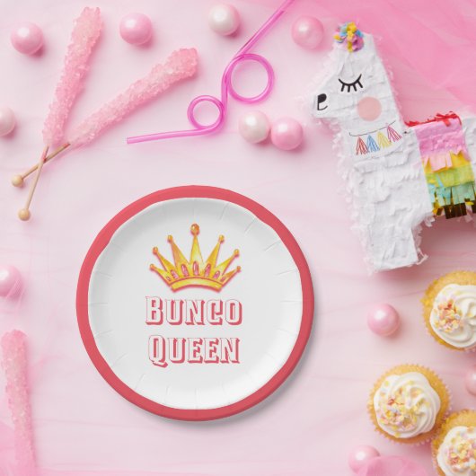 Bunco Queen Party Crown Pappteller (Party)