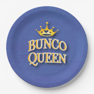 Bunco Queen Party Watercolor Crown Pappteller