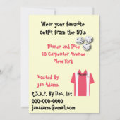 Bunco Retro Pink Hipster Bowling Rockabilly Einladung (Rückseite)