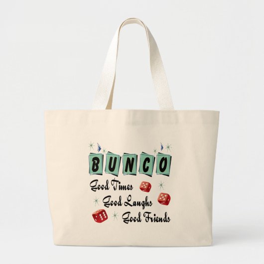 Bunco Retro Typografie Party Supply Jumbo Stoffbeutel (Vorne)