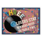 Bunco Rock and Roll Table Card #3 Tischnummer (Vorderseite)