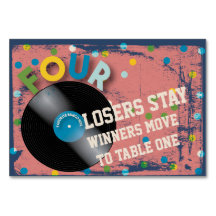Bunco Rock and Roll Table Card #4