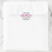 Bunco, Roll, Chat, lachen in Rosa, Schwarz und Wei Herz-Aufkleber (Tasche)