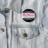 Bunco, Rolle, Chat, Lachen im Rosa, Schwarzweiss Button (Beispiel)