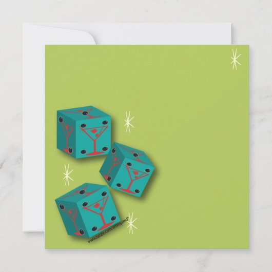 Bunco - Schütteln, Rattle & Roll Martini Einladung (Rückseite)