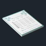 Bunco score pad - Blume Notizblock<br><div class="desc">Fügen Sie Ihren Bunco Events mit diesem stilvollen Notizblock ein paar Pizzazz hinzu. Ausgezeichnet sind schöne Blume. Das Brustpolster enthält Babybuncos, auch bekannt als kleine buncos. Leicht zu lesende Partitur zeigt Würfel und hat Spalten für vier Spielrunden. Fügen Sie einige dieser Pads zu Ihren Gruppen Bunco-Ausrüstung. Fügen Sie Ihren eigenen...</div>
