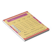 Bunco score pad - farbige Streifen Notizblock (angewinkelt)