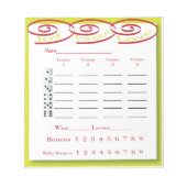 Bunco score pad - Freude, Ruhe, Liebe Notizblock (Vorderseite)