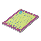 Bunco score pad or score card - Polka-Punkte Notizblock (Rotiert)