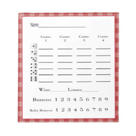 Bunco score pad - Red Gingham Western Land Notizblock