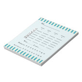 Bunco score pad - Retroblau und gelb Notizblock (Rotiert)