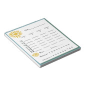 Bunco score pad - Sonnenblumen Notizblock (angewinkelt)