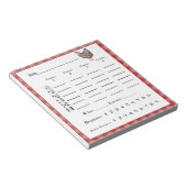 Bunco score pad - Spring Hähnchen Country Western Notizblock (angewinkelt)