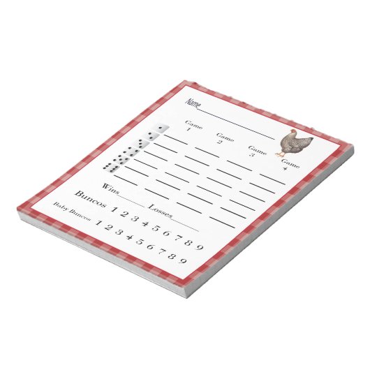 Bunco score pad - Spring Hähnchen Country Western Notizblock (Rotiert)