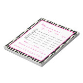 Bunco score pad - Zebradesign Notizblock (Rotiert)