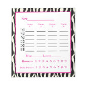 Bunco score pad - Zebradesign Notizblock (Vorderseite)