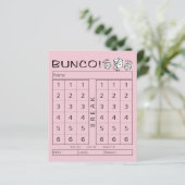 Bunco Score Sheet - Einzelne Tally für Würfel (Stehend Vorderseite)