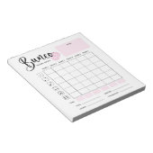 Bunco Score Sheet Pad Notizblock (angewinkelt)