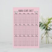 Bunco Score Sheet - Tabelle Score für Würfel (Stehend Vorderseite)