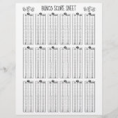 Bunco Score Sheet - Tabelle Score für Würfel Briefbogen (Vorderseite)