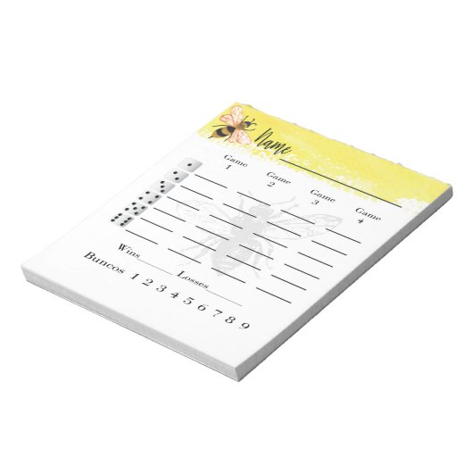 Bunco Score Sheets Bee Notizblock (Rotiert)