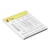 Bunco Score Sheets Beet Notepad Notizblock (angewinkelt)