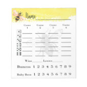 Bunco Score Sheets Beet Notepad Notizblock (Vorderseite)
