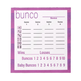 Bunco Score Sheets Purple Pink Modern Notizblock
