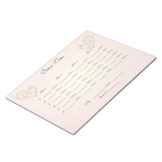 Bunco Sheet Notizblock (angewinkelt)