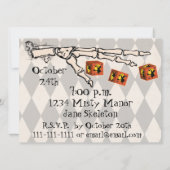 Bunco - Skeletteinladung Hand Einladung (Rückseite)
