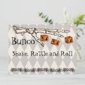 Bunco - Skeletteinladung Hand Einladung (Stehend Vorderseite)